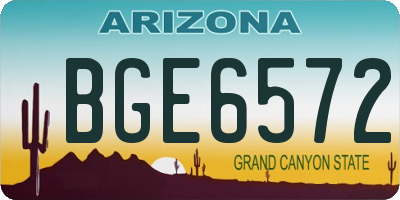 AZ license plate BGE6572