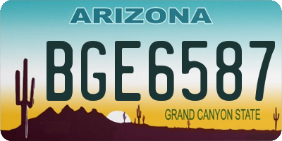 AZ license plate BGE6587