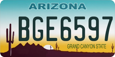 AZ license plate BGE6597