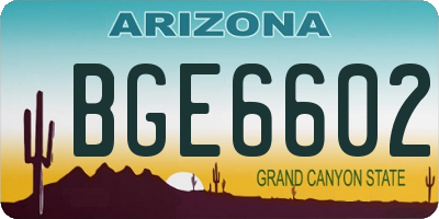 AZ license plate BGE6602