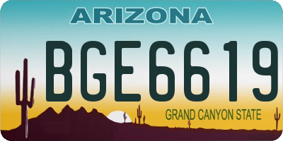 AZ license plate BGE6619