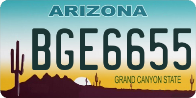AZ license plate BGE6655