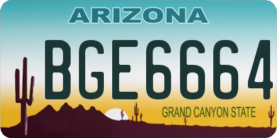 AZ license plate BGE6664