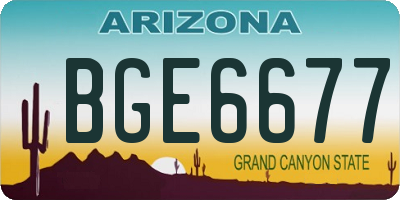 AZ license plate BGE6677