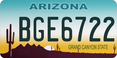 AZ license plate BGE6722
