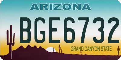AZ license plate BGE6732