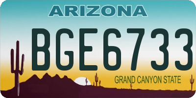 AZ license plate BGE6733