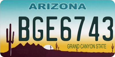 AZ license plate BGE6743