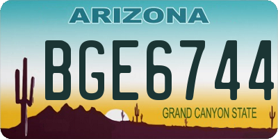 AZ license plate BGE6744