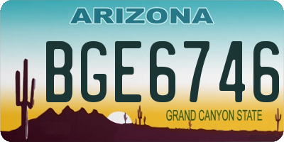 AZ license plate BGE6746
