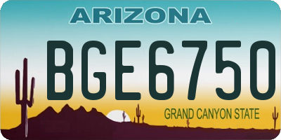 AZ license plate BGE6750