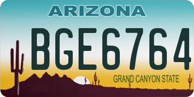 AZ license plate BGE6764