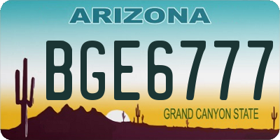 AZ license plate BGE6777