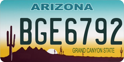 AZ license plate BGE6792
