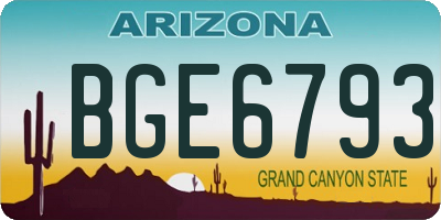AZ license plate BGE6793