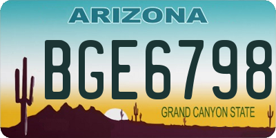 AZ license plate BGE6798