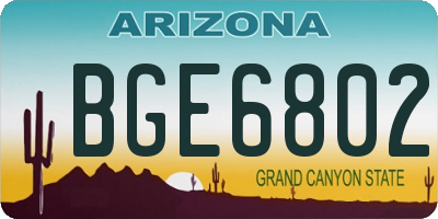 AZ license plate BGE6802