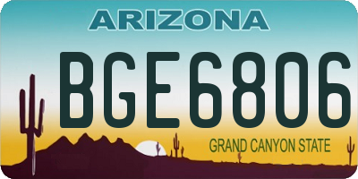 AZ license plate BGE6806