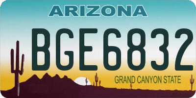 AZ license plate BGE6832