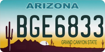 AZ license plate BGE6833