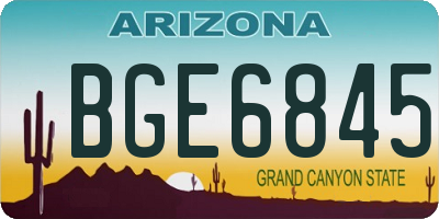 AZ license plate BGE6845