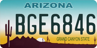 AZ license plate BGE6846