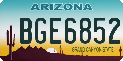 AZ license plate BGE6852