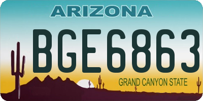 AZ license plate BGE6863