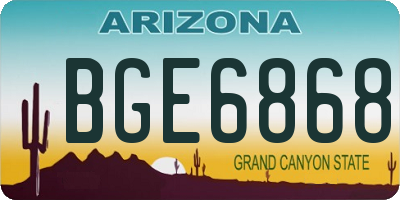 AZ license plate BGE6868