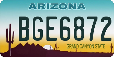 AZ license plate BGE6872