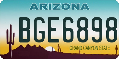 AZ license plate BGE6898