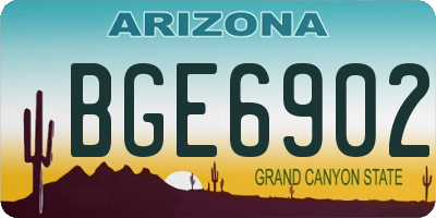 AZ license plate BGE6902