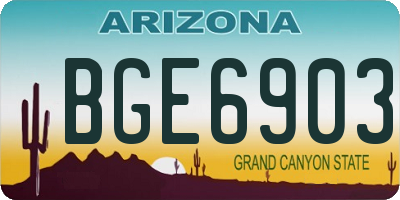 AZ license plate BGE6903