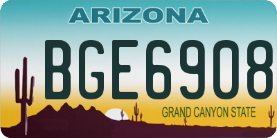 AZ license plate BGE6908