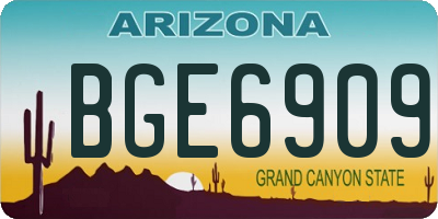 AZ license plate BGE6909