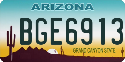 AZ license plate BGE6913