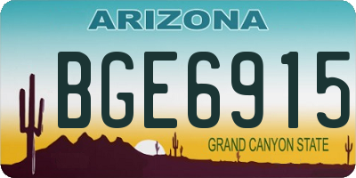 AZ license plate BGE6915