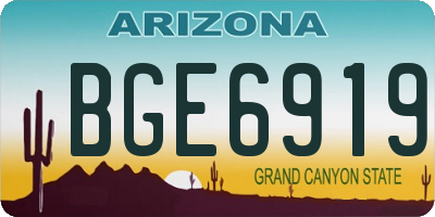 AZ license plate BGE6919