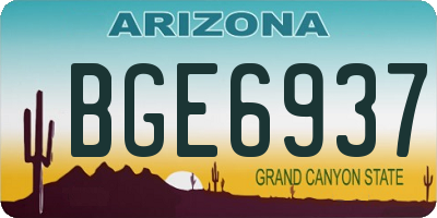 AZ license plate BGE6937