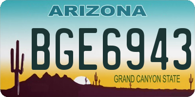 AZ license plate BGE6943
