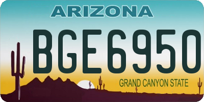 AZ license plate BGE6950