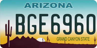 AZ license plate BGE6960
