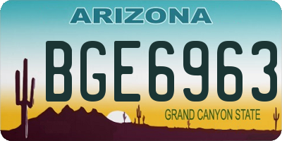 AZ license plate BGE6963
