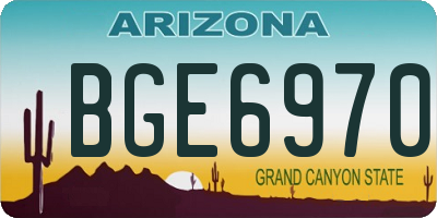 AZ license plate BGE6970