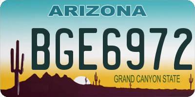 AZ license plate BGE6972