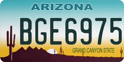 AZ license plate BGE6975