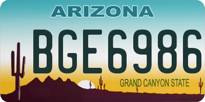 AZ license plate BGE6986