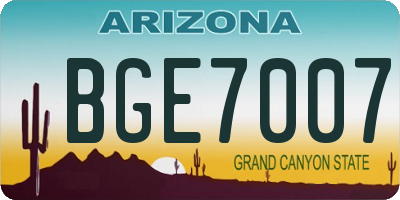 AZ license plate BGE7007
