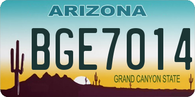 AZ license plate BGE7014