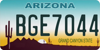 AZ license plate BGE7044